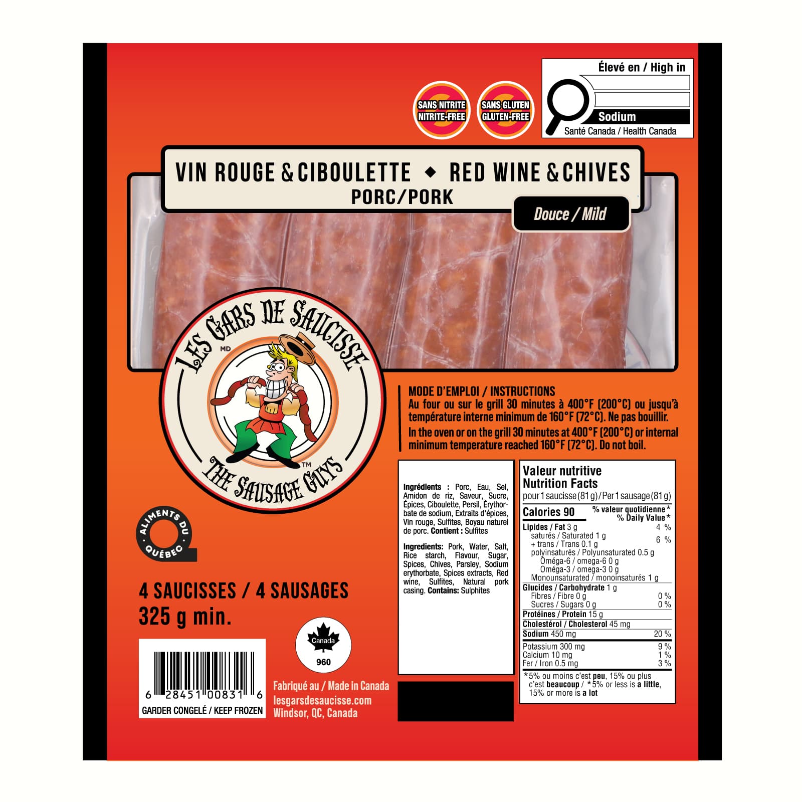Emballage Vin rouge & ciboulette