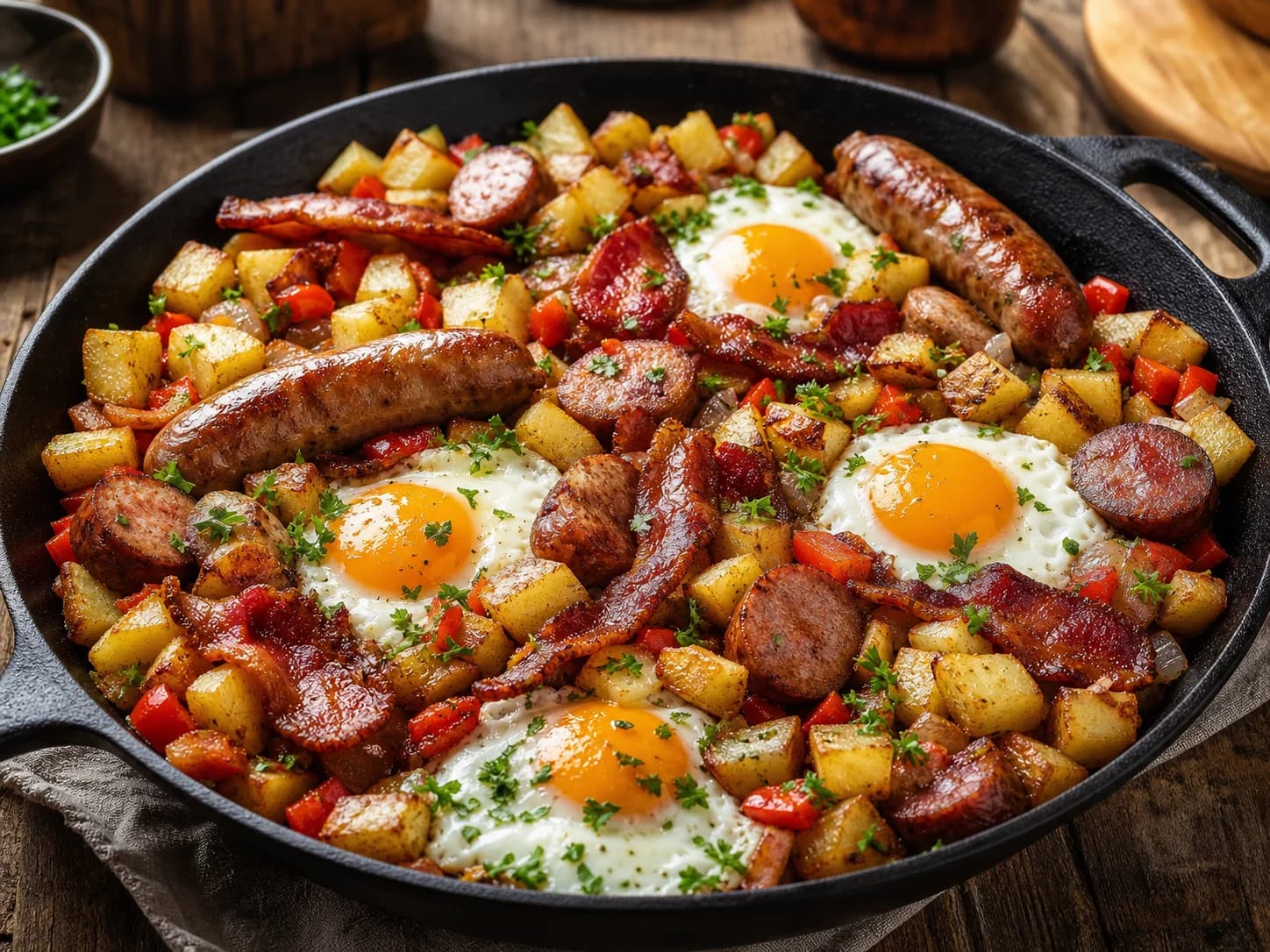 Brunch bacon et pommes de terre