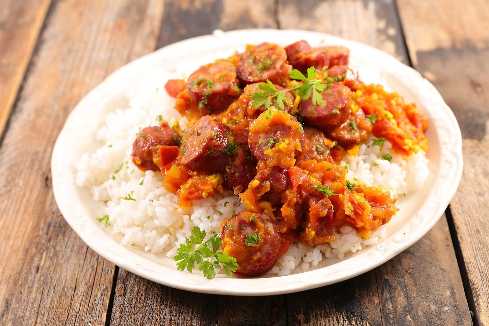 riz-saucisses